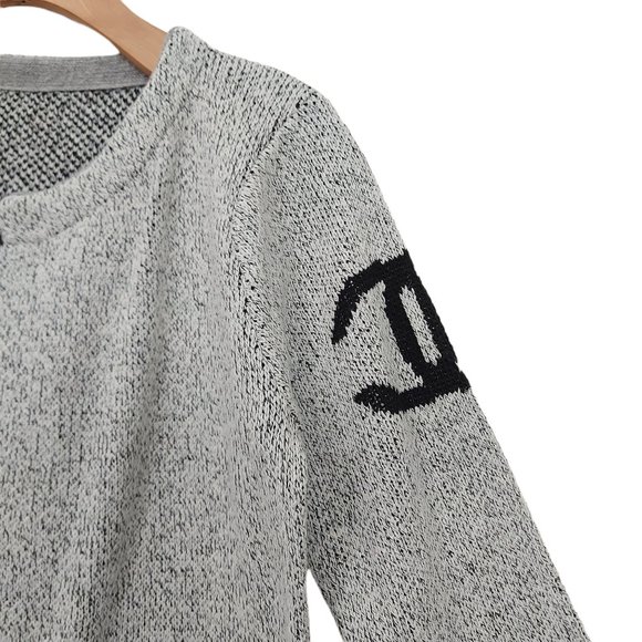 Chanel Womens Knit Open Cardigan Size S/M Long Sleeve Round Neck Pockets Gray - Picture 6 of 14